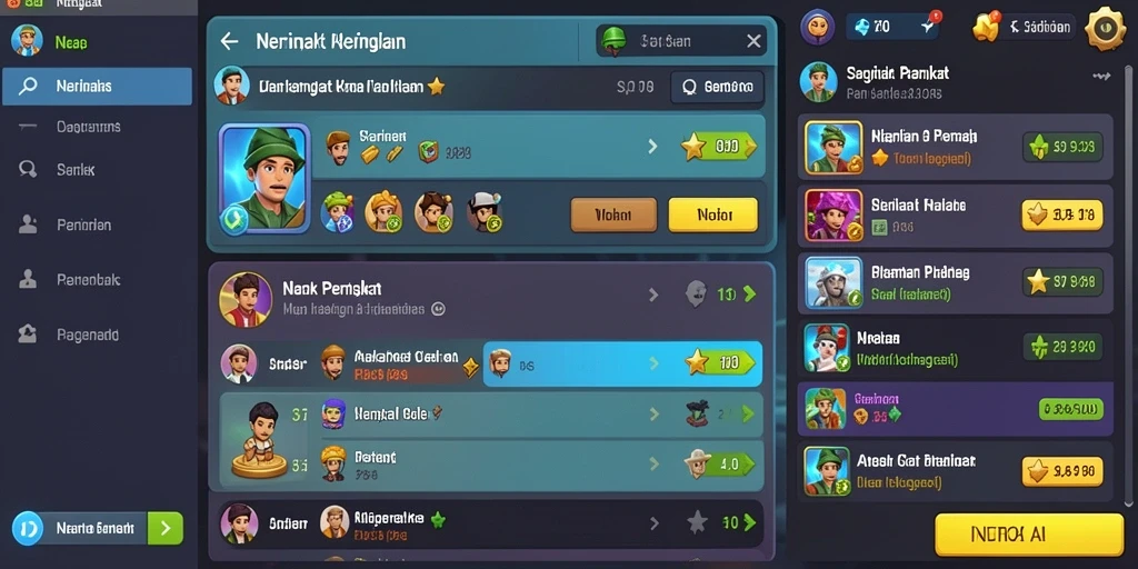 Tampilan antarmuka home screen yang menarik.